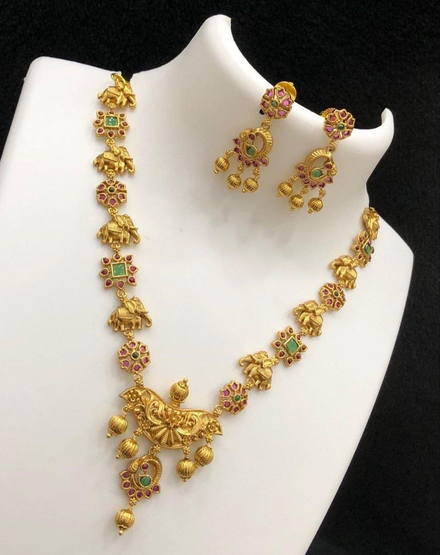 Royal Elephant Kemp Necklace set